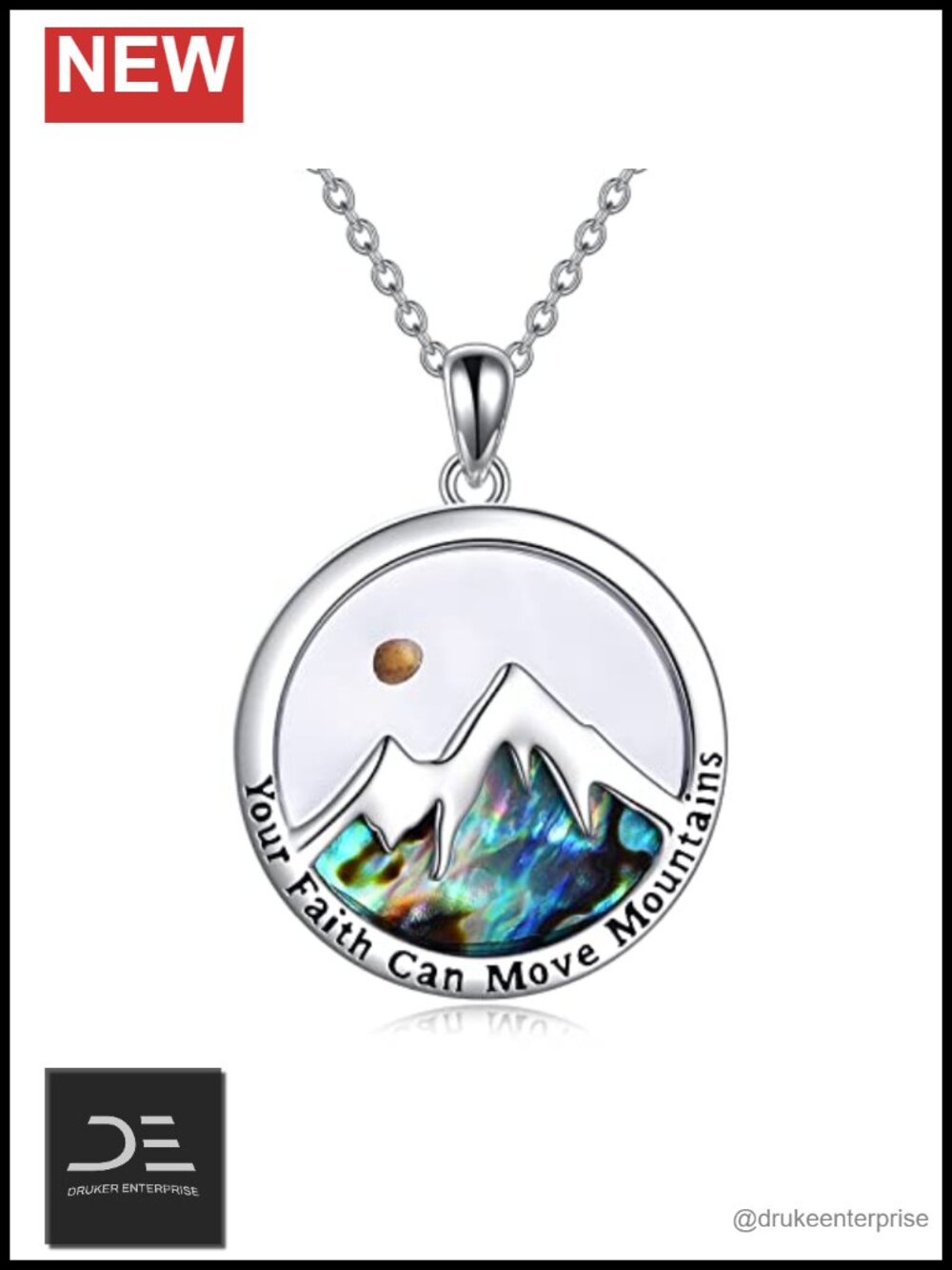 Sterling Silver Mustard Seed Faith Pendant Necklace Christian Inspirational
